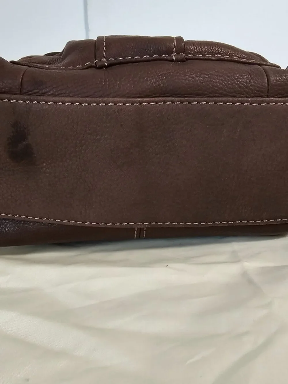 Fossil Bag Brown Leather Shoulder Y2K Classic Casual 75082